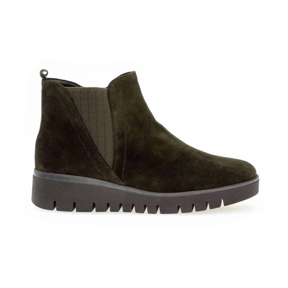 NEW GABOR women's chelsea boots in bottle green dreamvelour